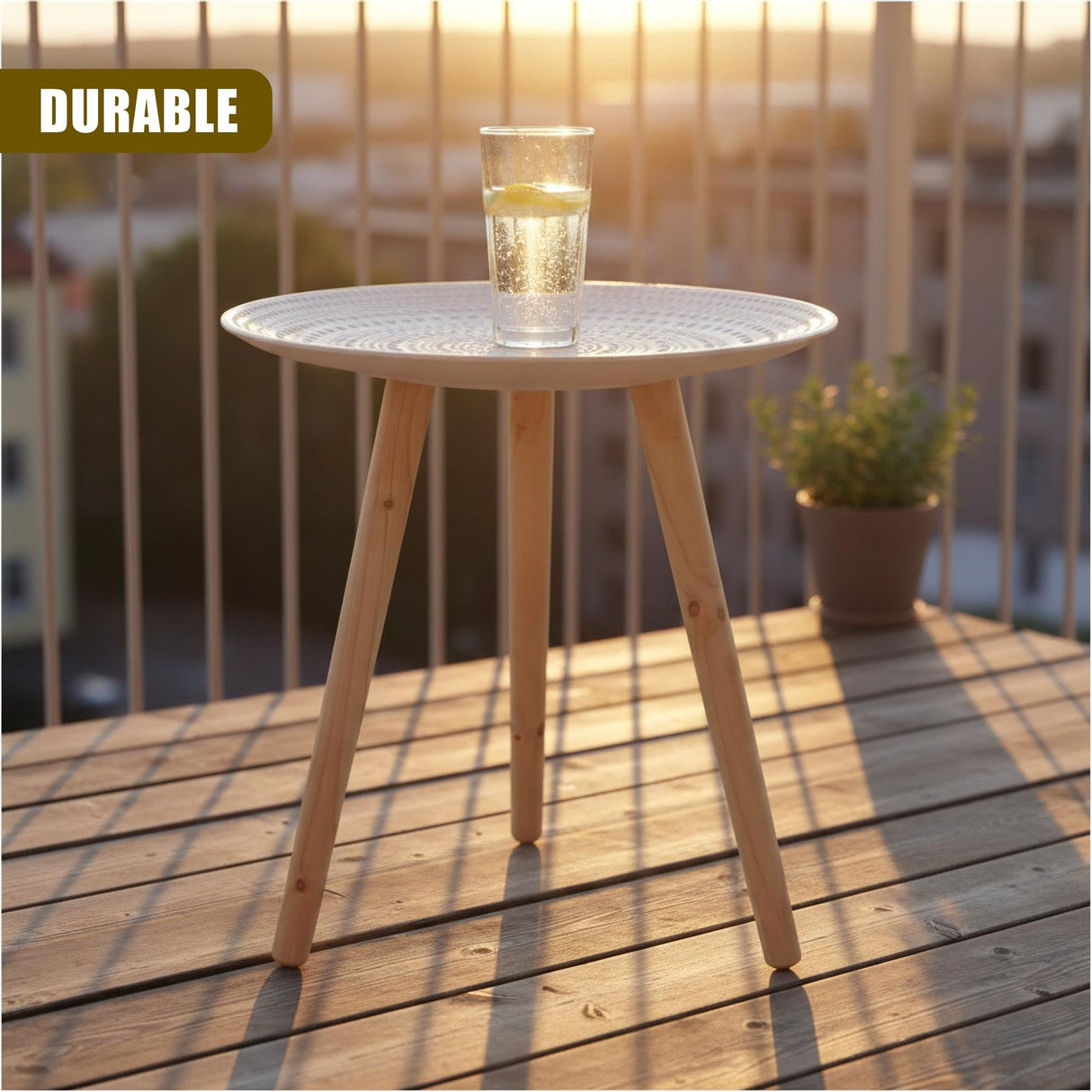 Round White Side Table