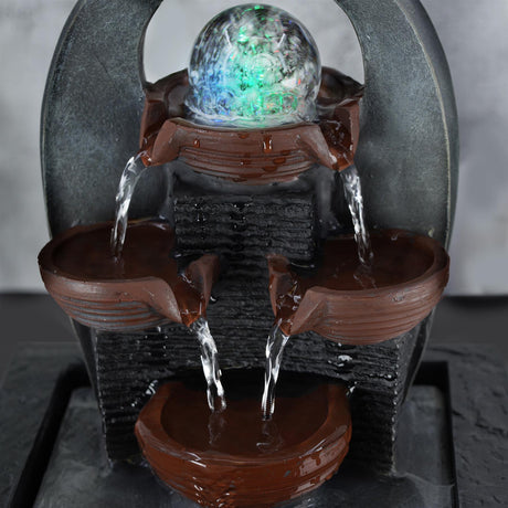 Cascading Water Feature Indoor With LED by GEEZY - UKBuyZone