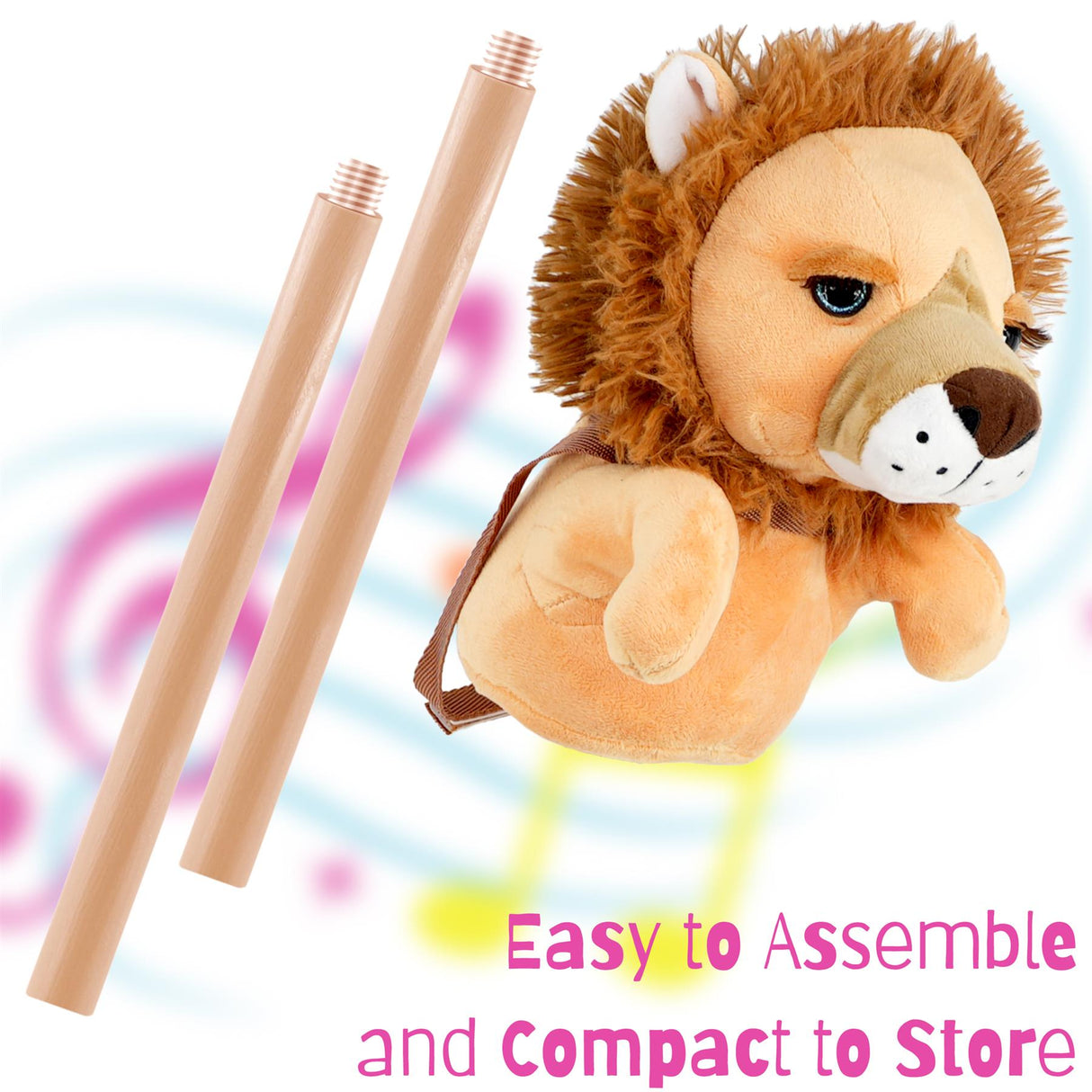 Kids Hobby Horse Toy Lion with Sounds by The Magic Toy Shop - UKBuyZone