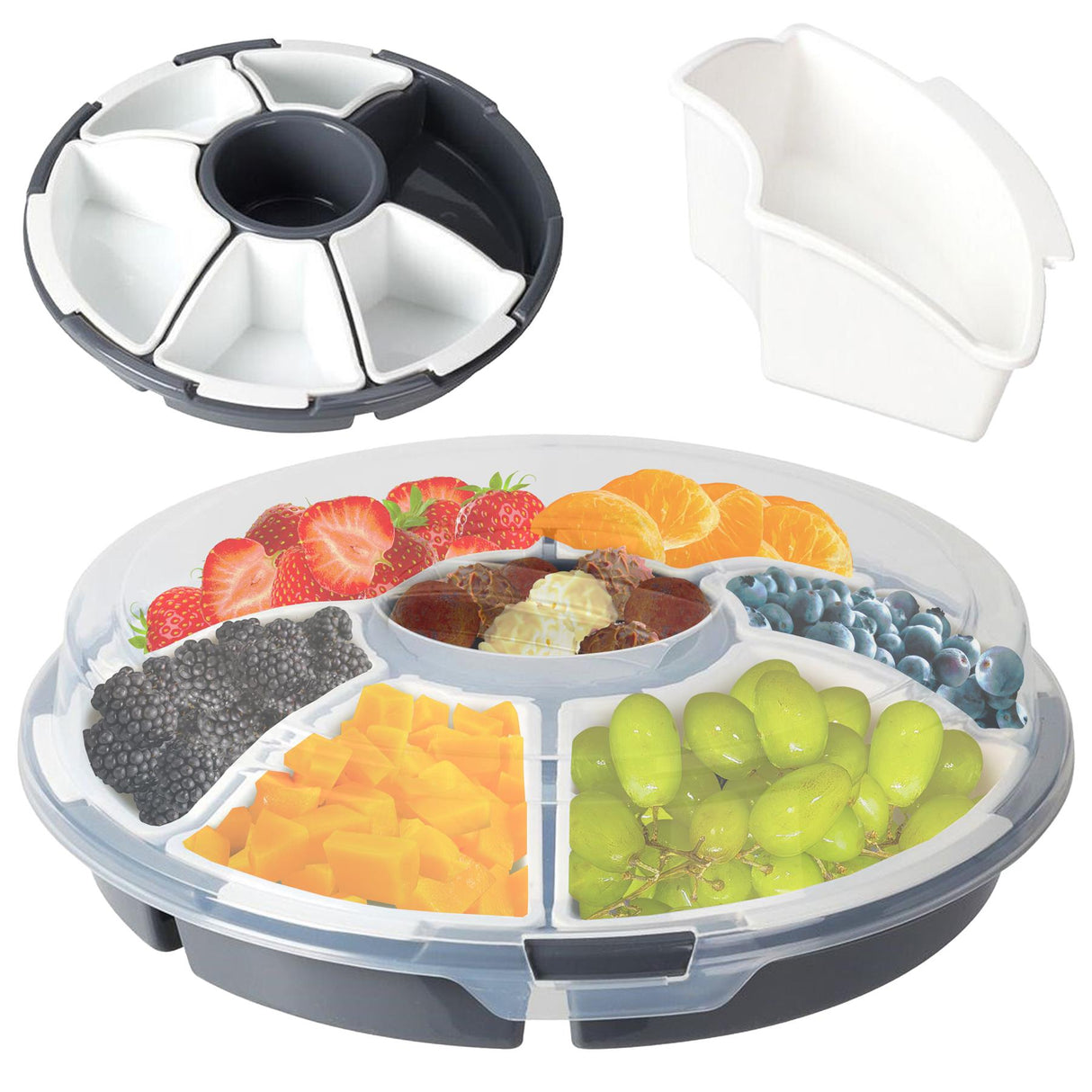 Round Snack Tray with Lid by GEEZY - UKBuyZone