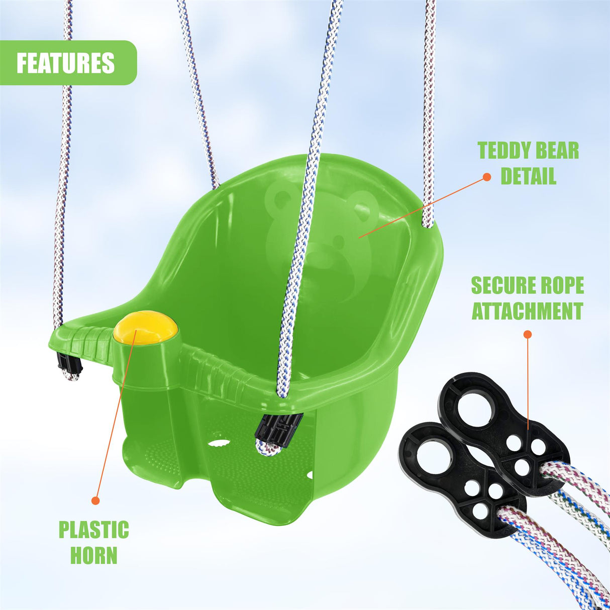Green Children's Safety Swing Seat by MTS - UKBuyZone