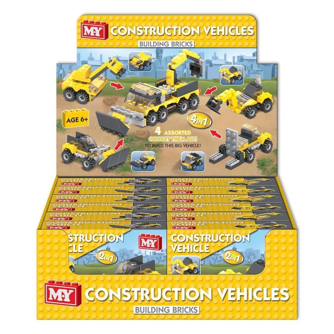 Construction Vehicles Building Bricks 2 in 1 by The Magic Toy Shop - UKBuyZone