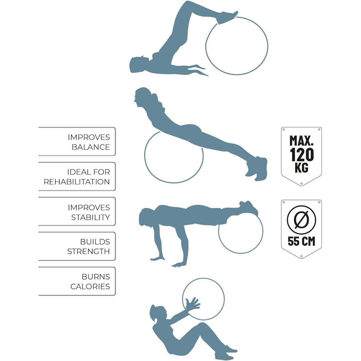 Inflatable Exercise Ball by GEEZY - UKBuyZone