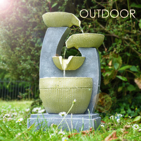 4 Tier Bowls Water Feature Outdoor With LED by GEEZY - UKBuyZone