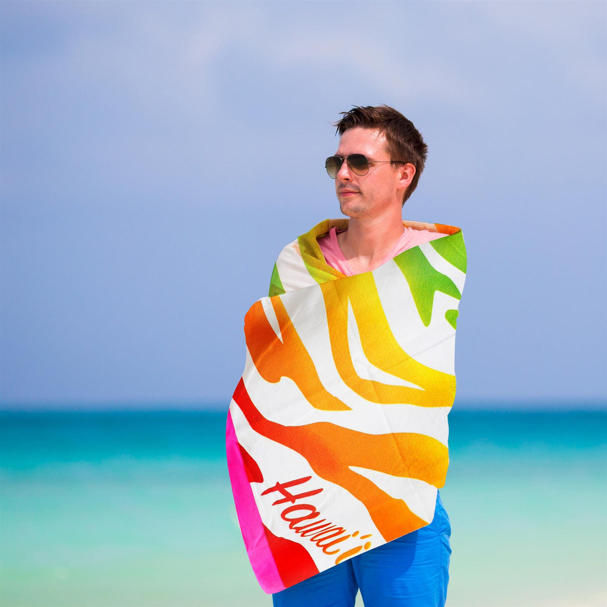 Beach Bath Towel Hawaii Design Microfibre Towel by GEEZY - UKBuyZone