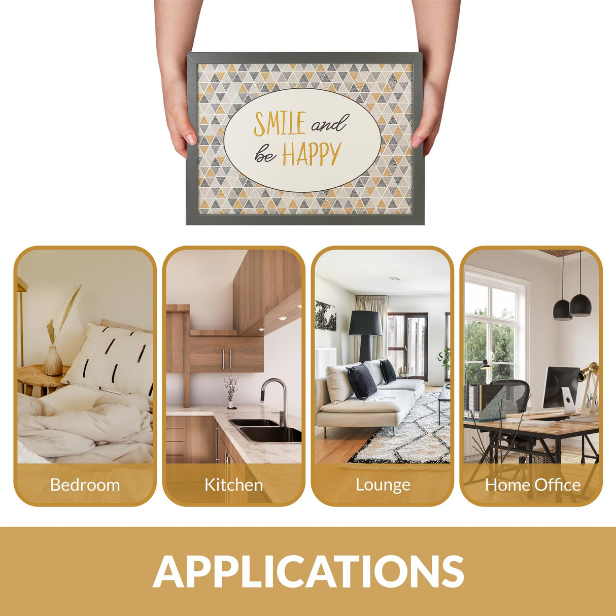 Smile and Be Happy Lap Tray With Bean Bag Cushion by Geezy - UKBuyZone