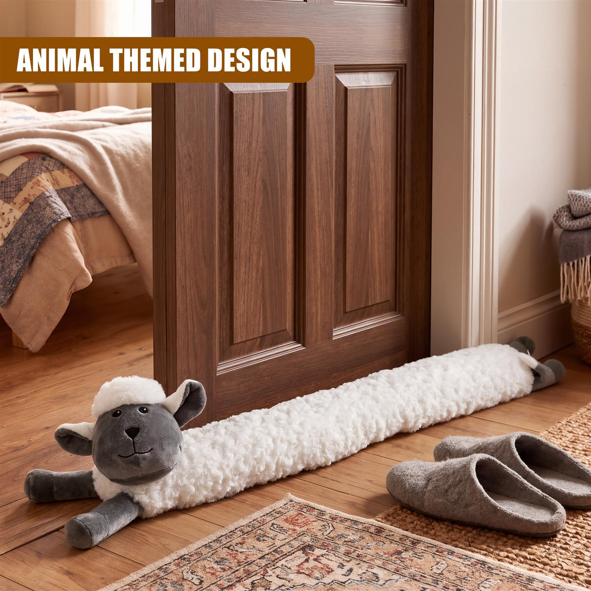 Novelty White Sheep Draught Excluder for Doors