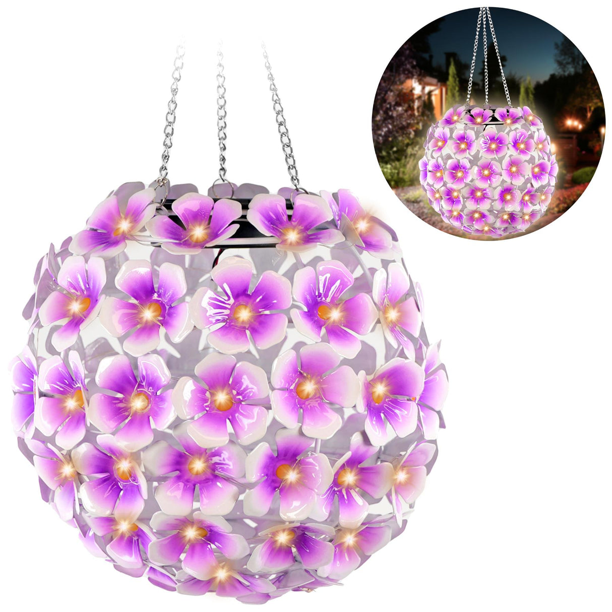 Solar Hanging Flower Ball Light by GEEZY - UKBuyZone