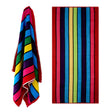 Velour Striped Beach Towel Crimson Skyline by Geezy - UKBuyZone