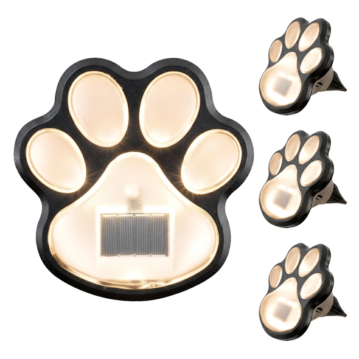 Paw Print Solar Stake Light, Set of 4
