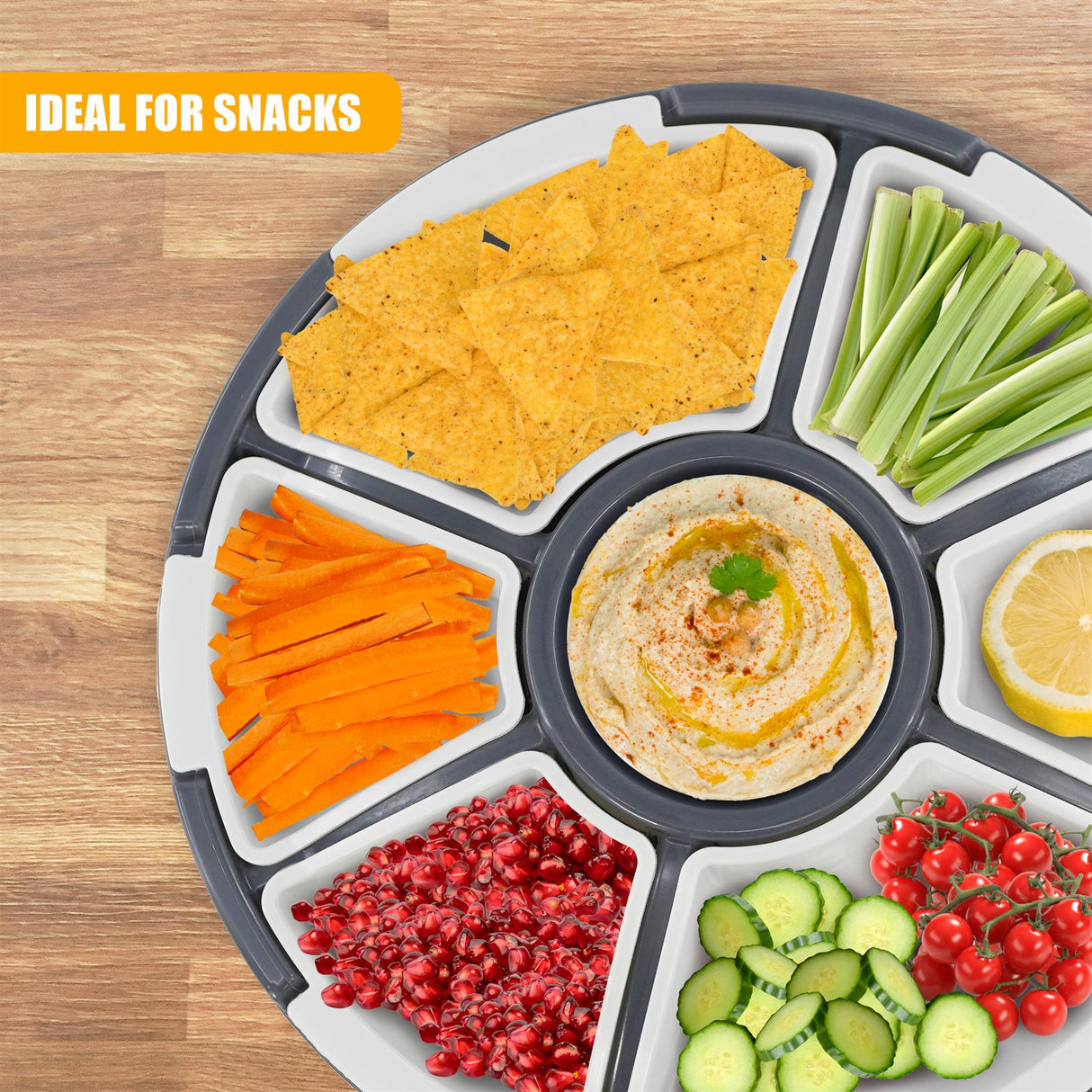 Round Snack Tray with Lid by GEEZY - UKBuyZone