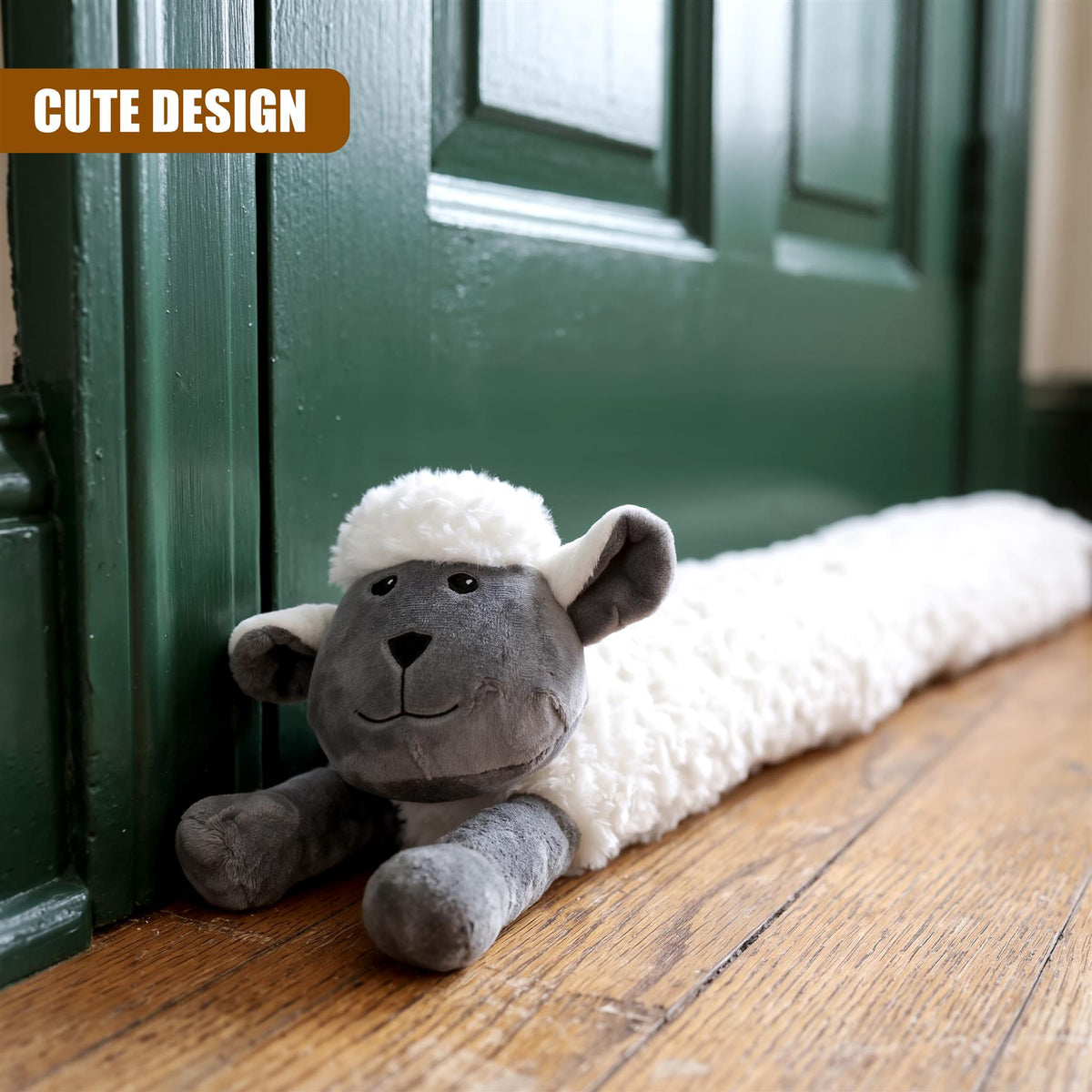 Novelty White Sheep Draught Excluder for Doors