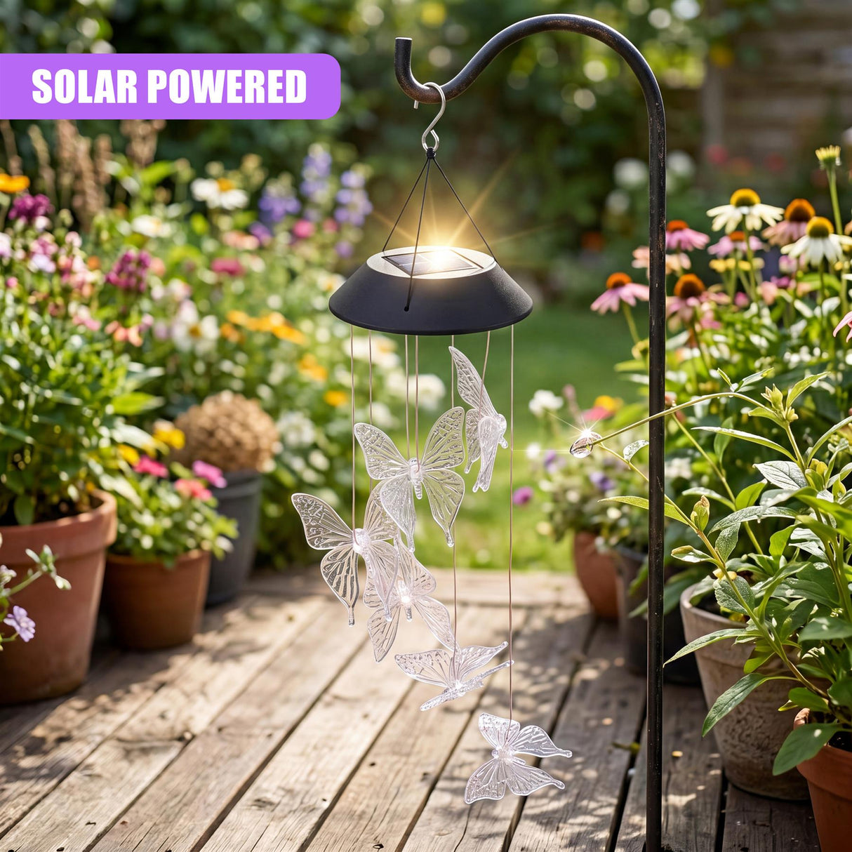 Solar Butterfly LED Wind Chimes