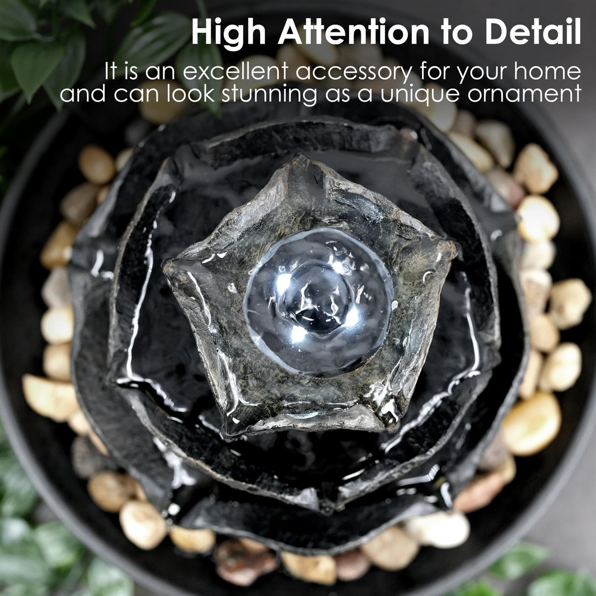 Waterfall Water Feature Indoor With LED by GEEZY - UKBuyZone