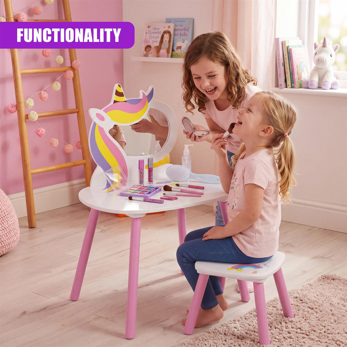 Princess Vanity Table with Stool