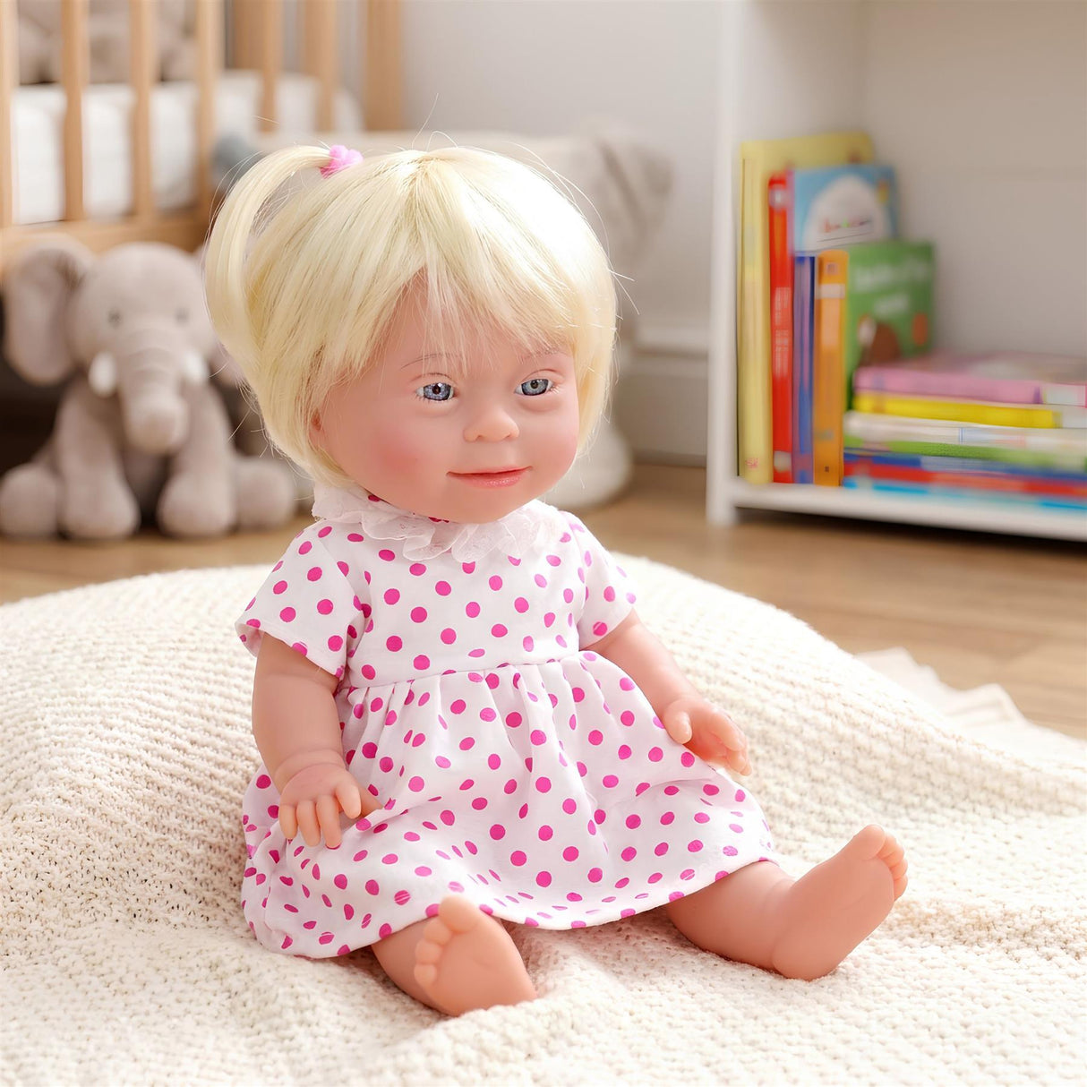 BiBi Doll Down Syndrome Girl - Blonde Hair (36 cm / 14")