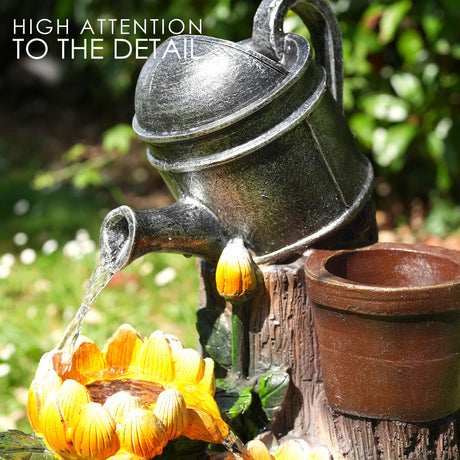 Sunflower Solar Water Feature Outdoor With LED by GEEZY - UKBuyZone