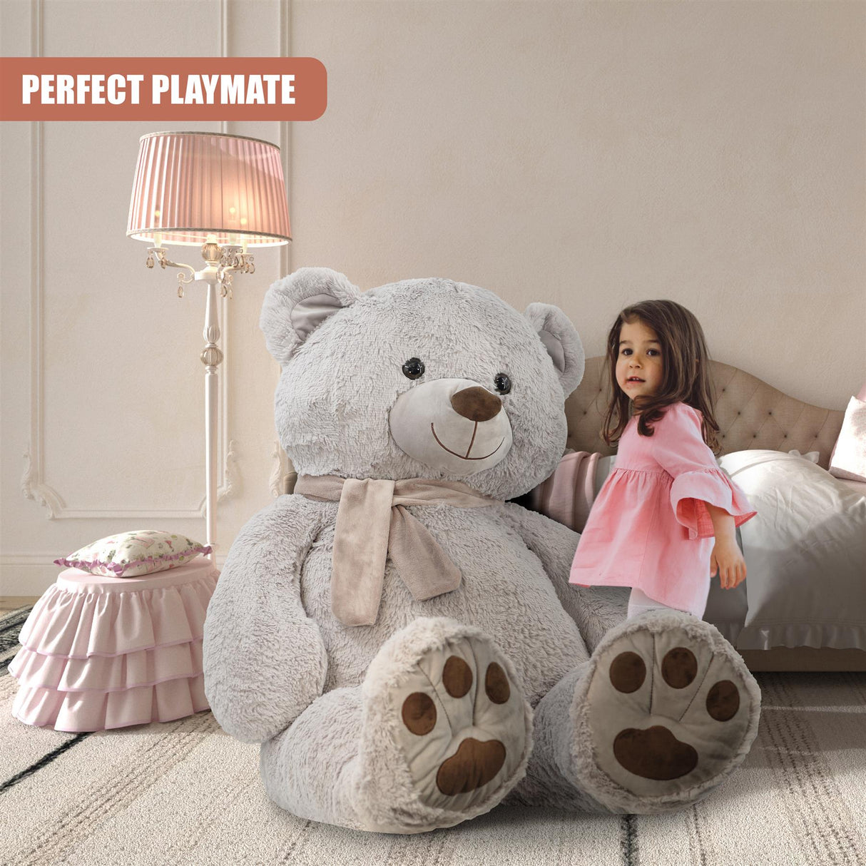 Giant Bear with Scarf 130cm by The Magic Toy Shop - UKBuyZone