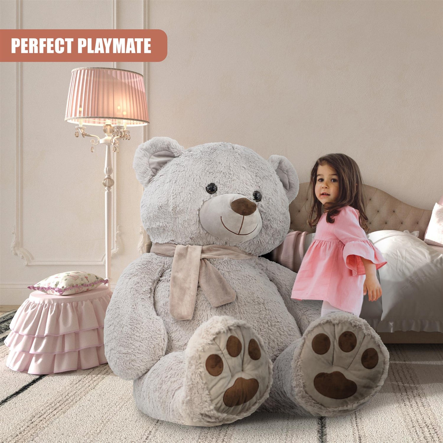 Giant Bear with Scarf 130cm by The Magic Toy Shop - UKBuyZone
