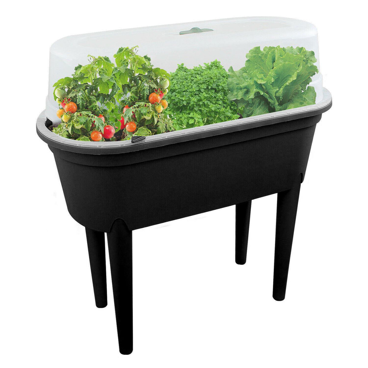 Black Raised Garden Bed Planter With Lid and Legs by Geezy - UKBuyZone