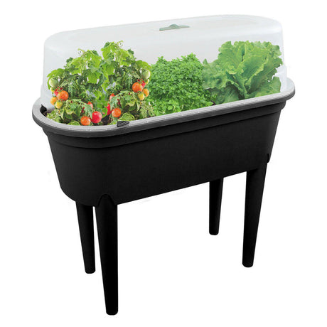 Black Raised Garden Bed Planter With Lid and Legs by Geezy - UKBuyZone