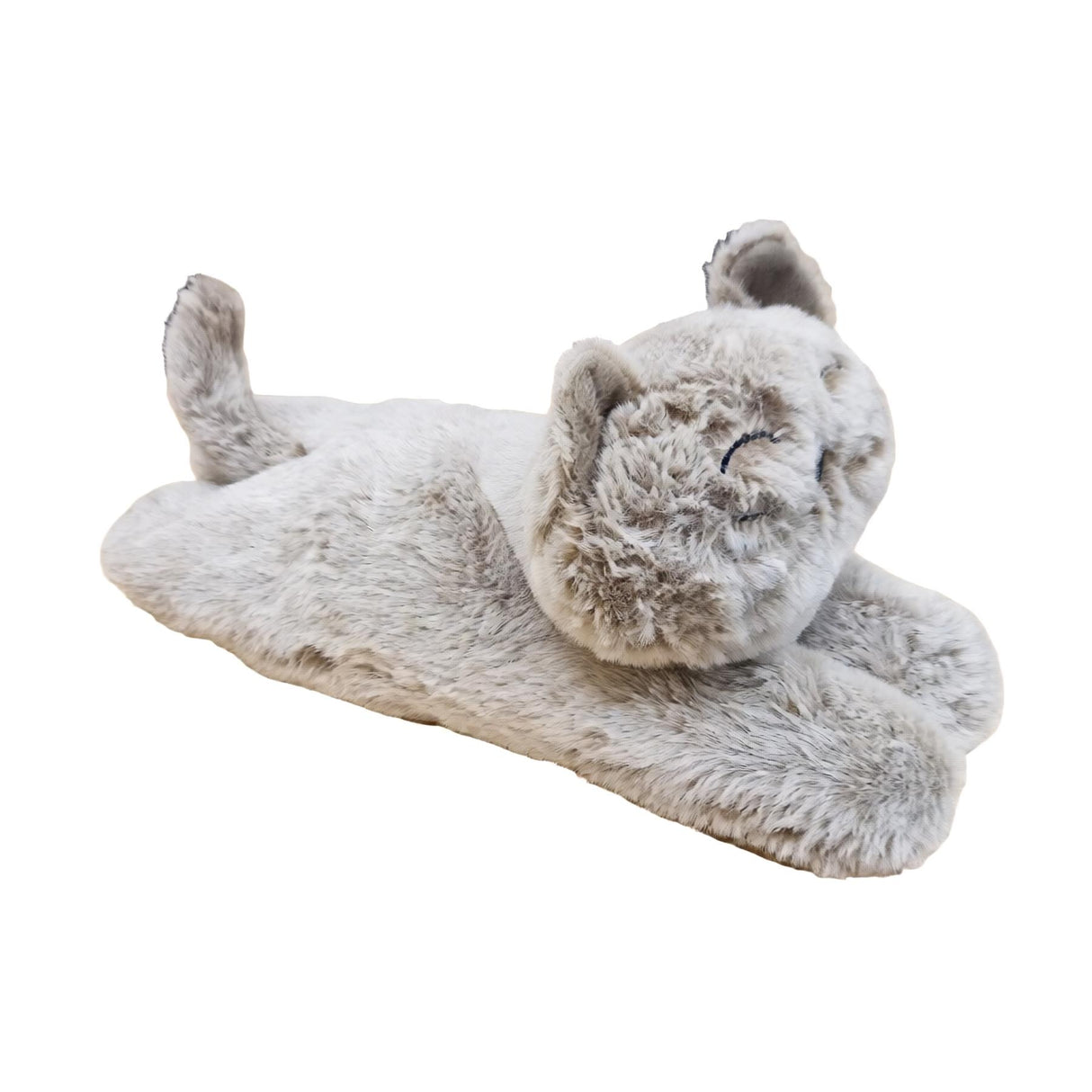 "Soft cat-shaped door stopper, faux fur, gray and white. A charming decor item." - UKBuyZone