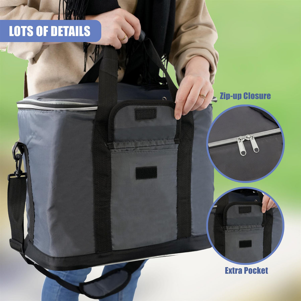 Extra Large 60 Can 30L Insulated Cool Bag Cooler Picnic Drinks Carrier Tote by Geezy - UKBuyZone