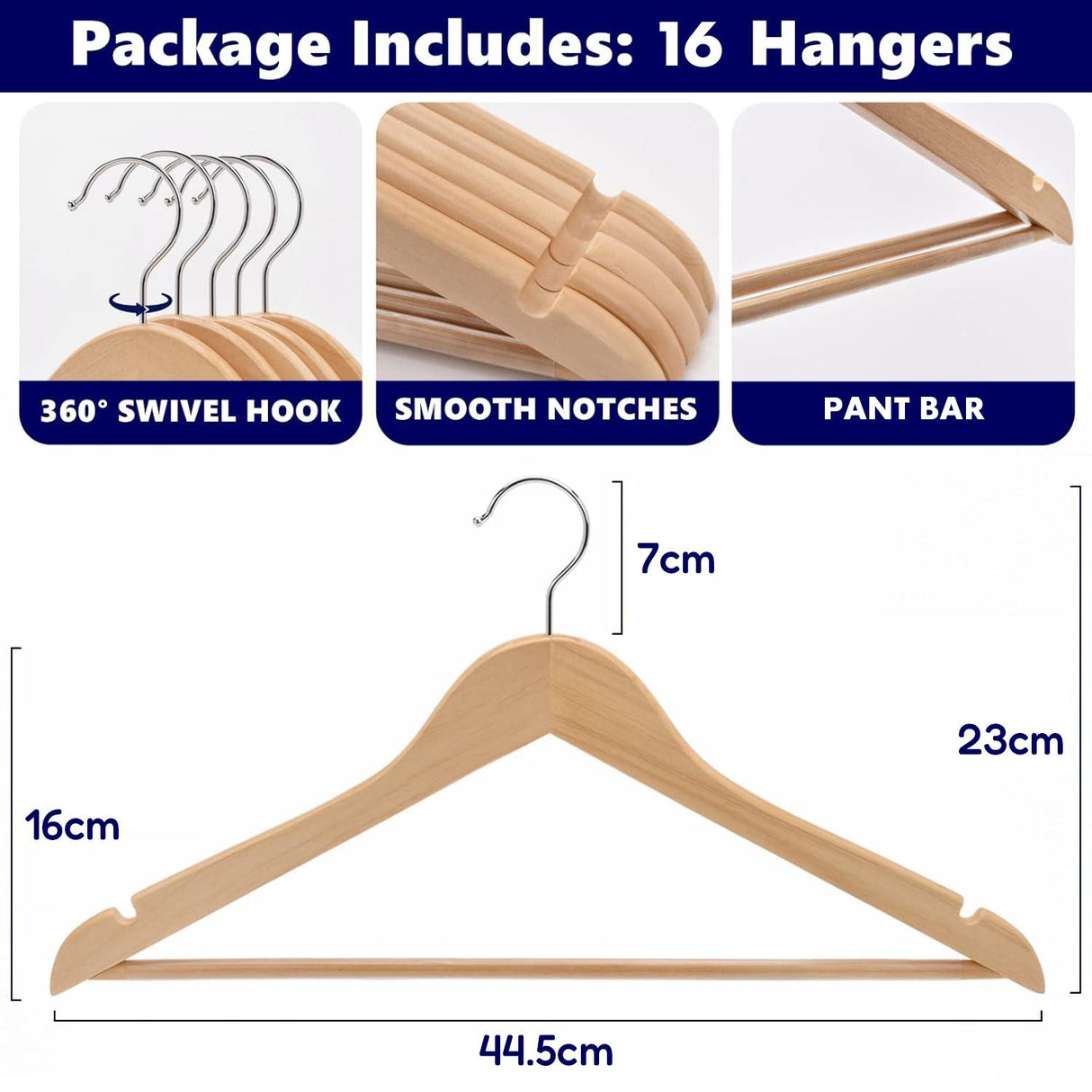 Wooden Coat Hangers by GEEZY - UKBuyZone