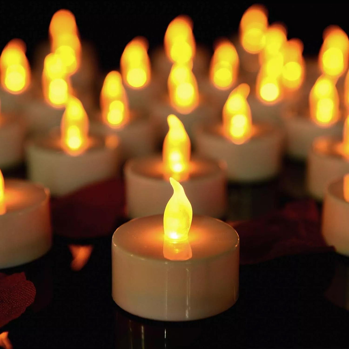 Battery Operated Tea Light Candles Pack of 24 by GEEZY - UKBuyZone
