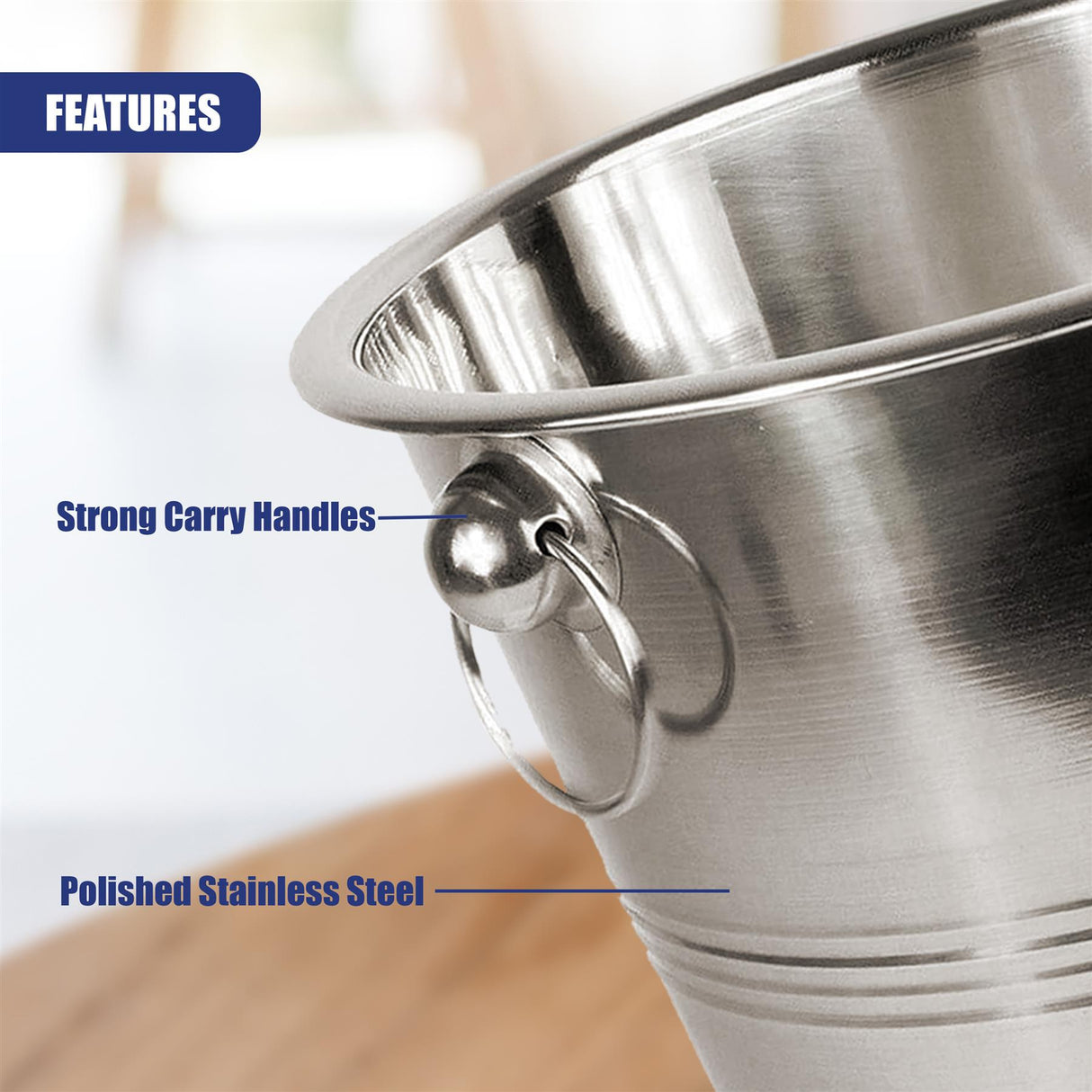 Stainless Steel Champagne Ice Bucket 4 Litre by GEEZY - UKBuyZone