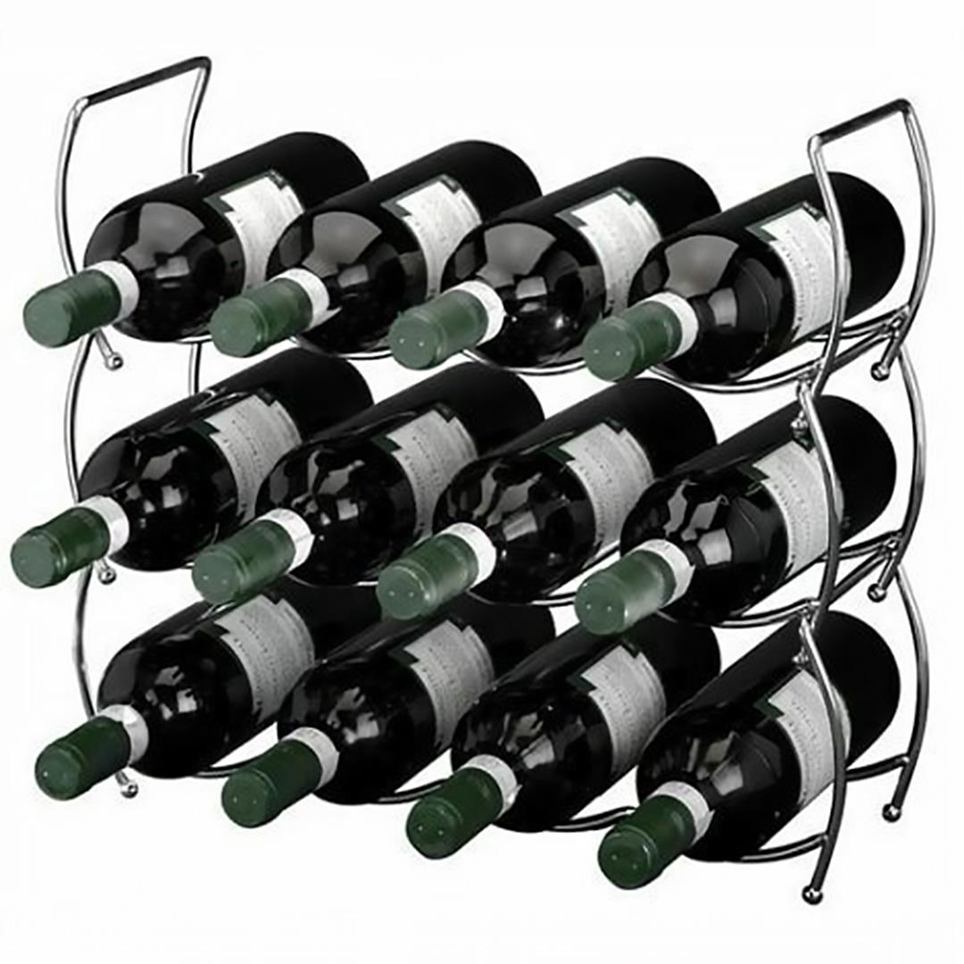 Stackable Chrome Wine Storage Display Rack by MTS - UKBuyZone