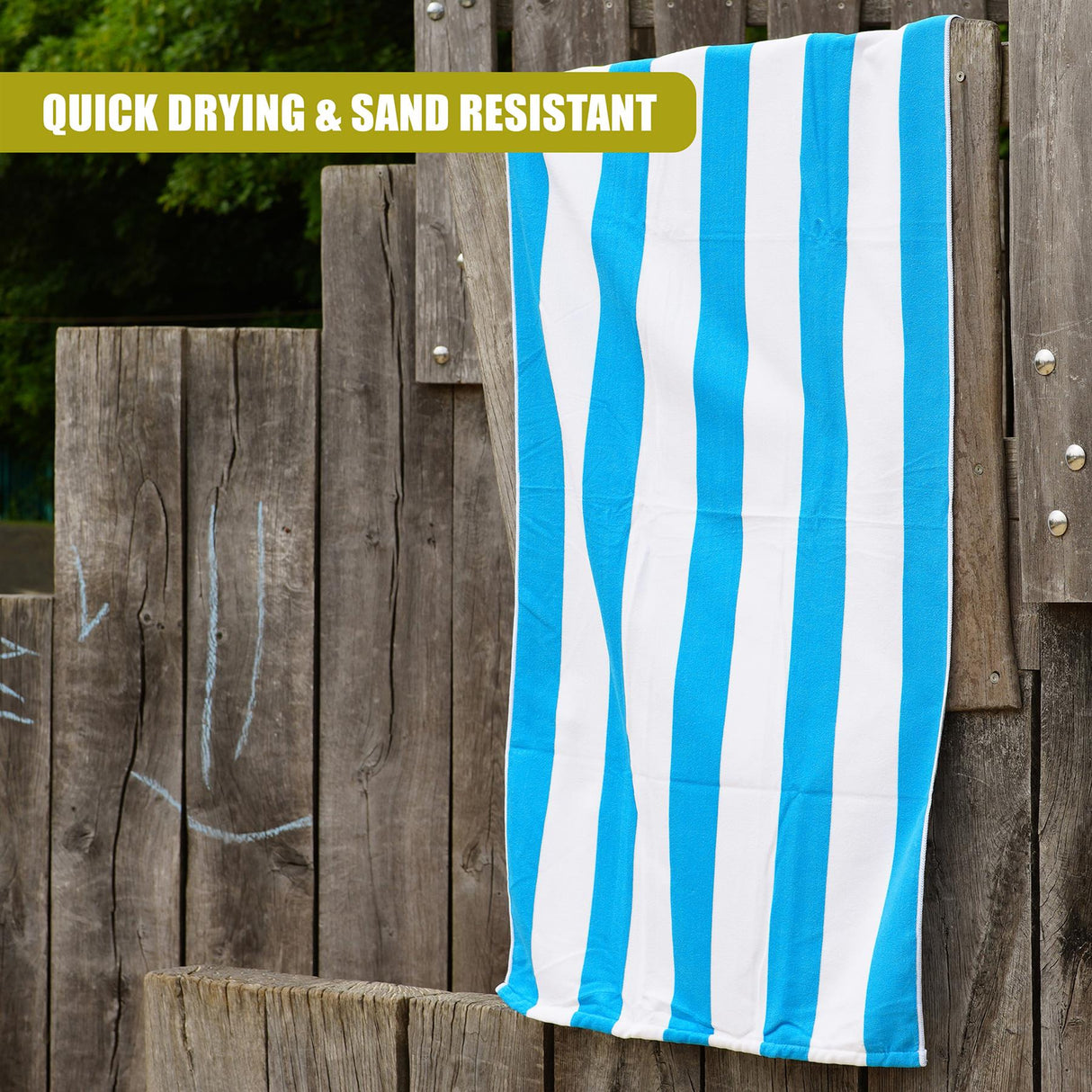 Pink & Blue Striped Microfibre Beach Towels - Set of 2 by GEEZY - UKBuyZone