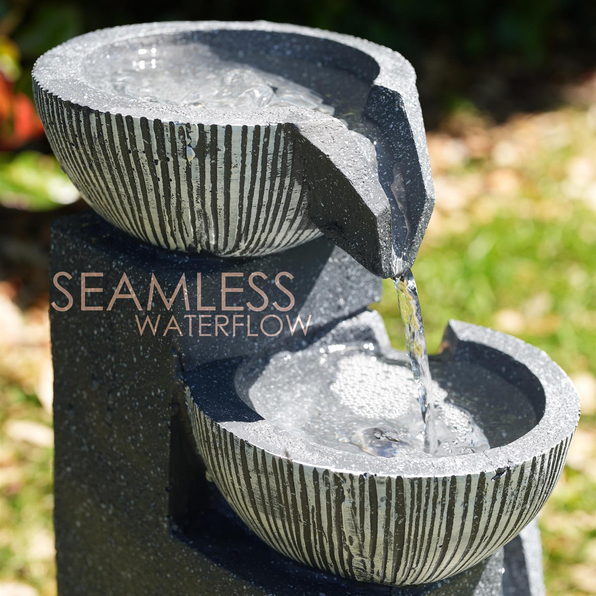 4 Tier Bowl Solar Water Feature Outdoor With LED by GEEZY - UKBuyZone