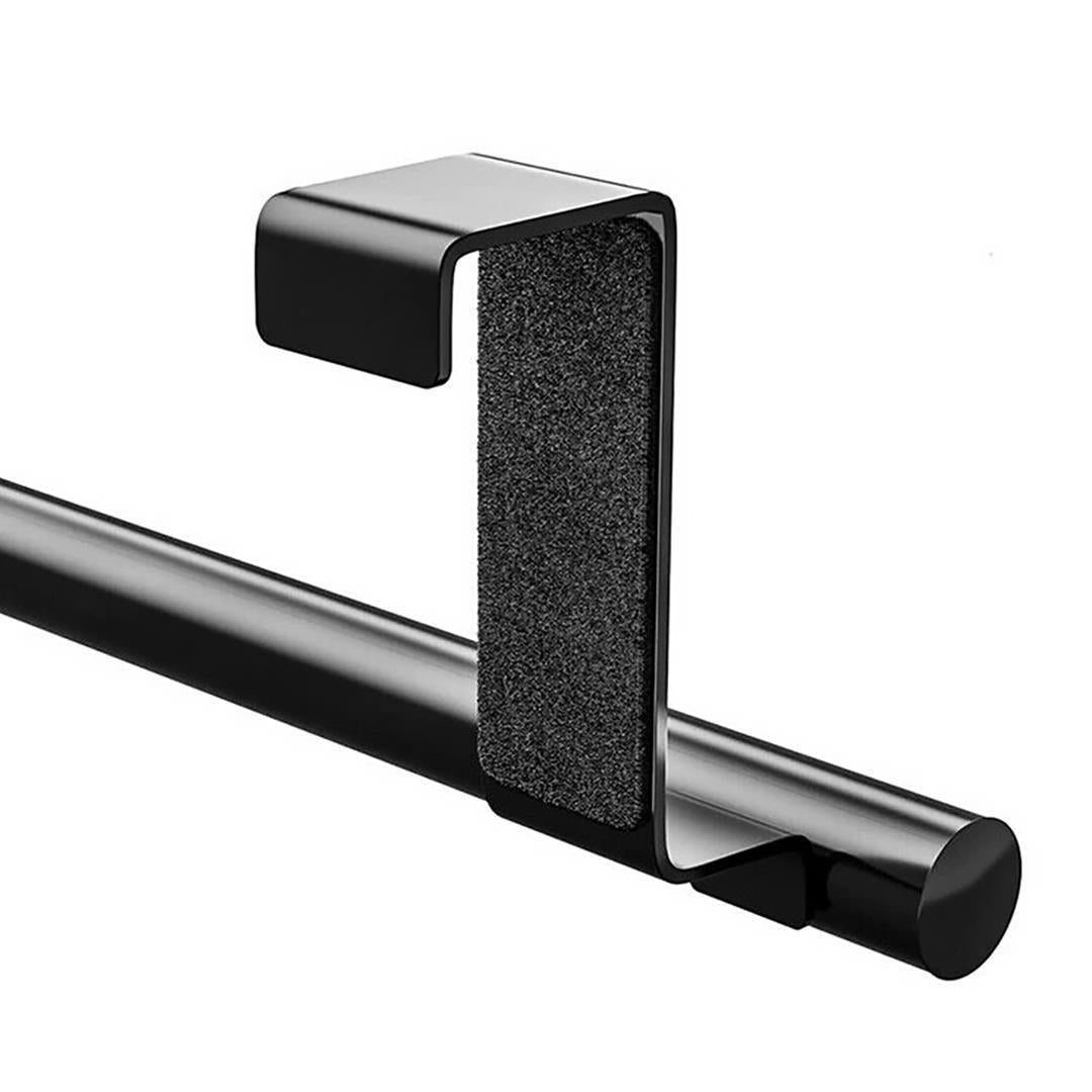 "Black towel rack with sponge padding and glossy finish." - UKBuyZone