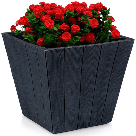 Large Flower Pot - Wooden Pattern by GEEZY - UKBuyZone