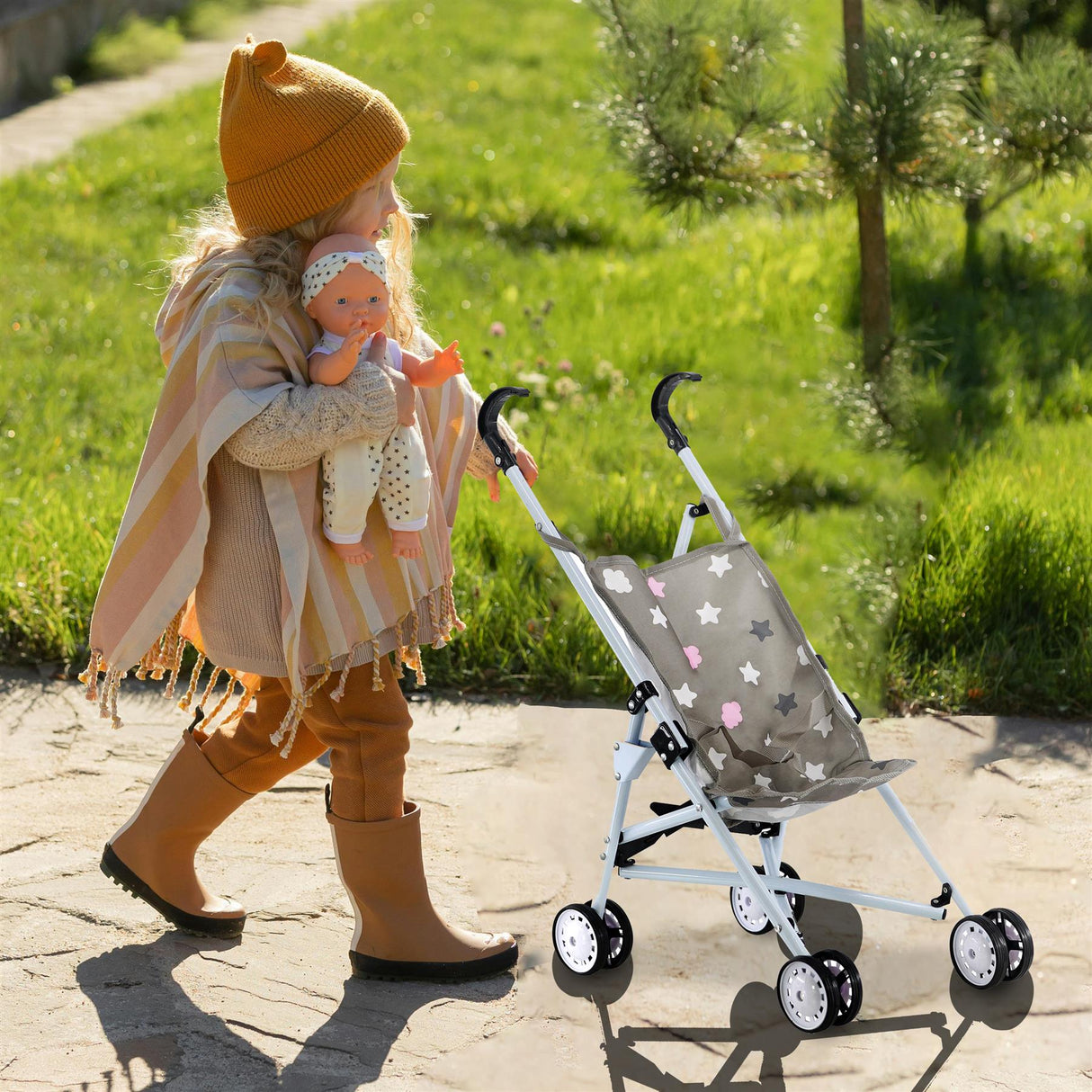 Stars Baby Doll Foldable Stroller by BiBi Doll - UKBuyZone