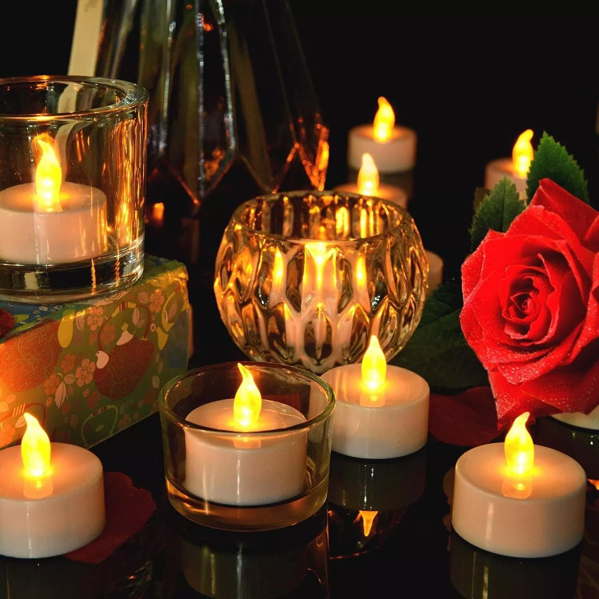 Battery Operated Tea Light Candles Pack of 24 by GEEZY - UKBuyZone