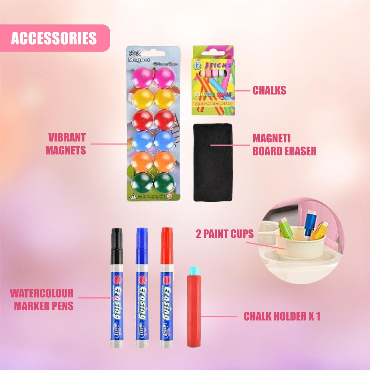 Pink Folding Double-Sided Magnetic Drawing Board by The Magic Toy Shop - UKBuyZone