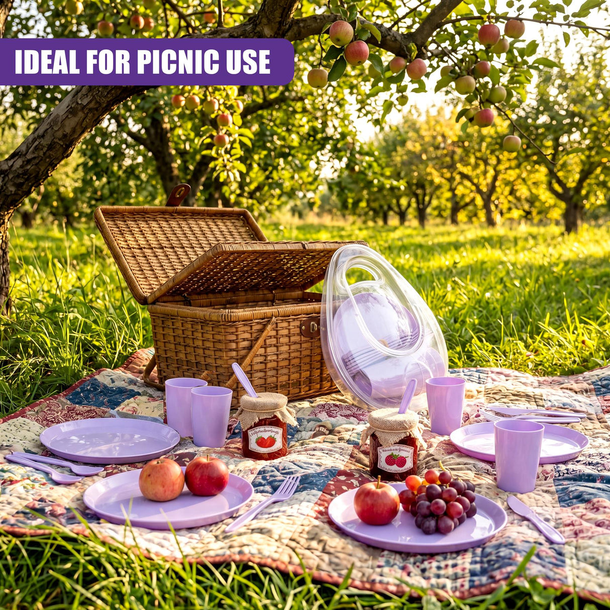 21 Piece Purple Picnic Set