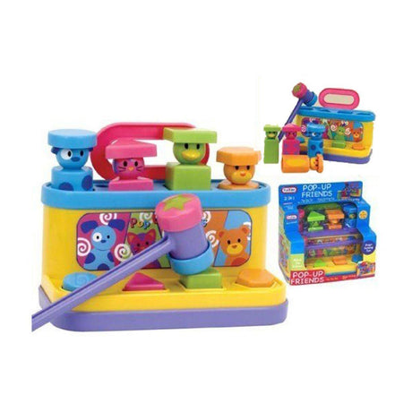 Multi-coloured Pop Up Friends with Hammer by The Magic Toy Shop - UKBuyZone