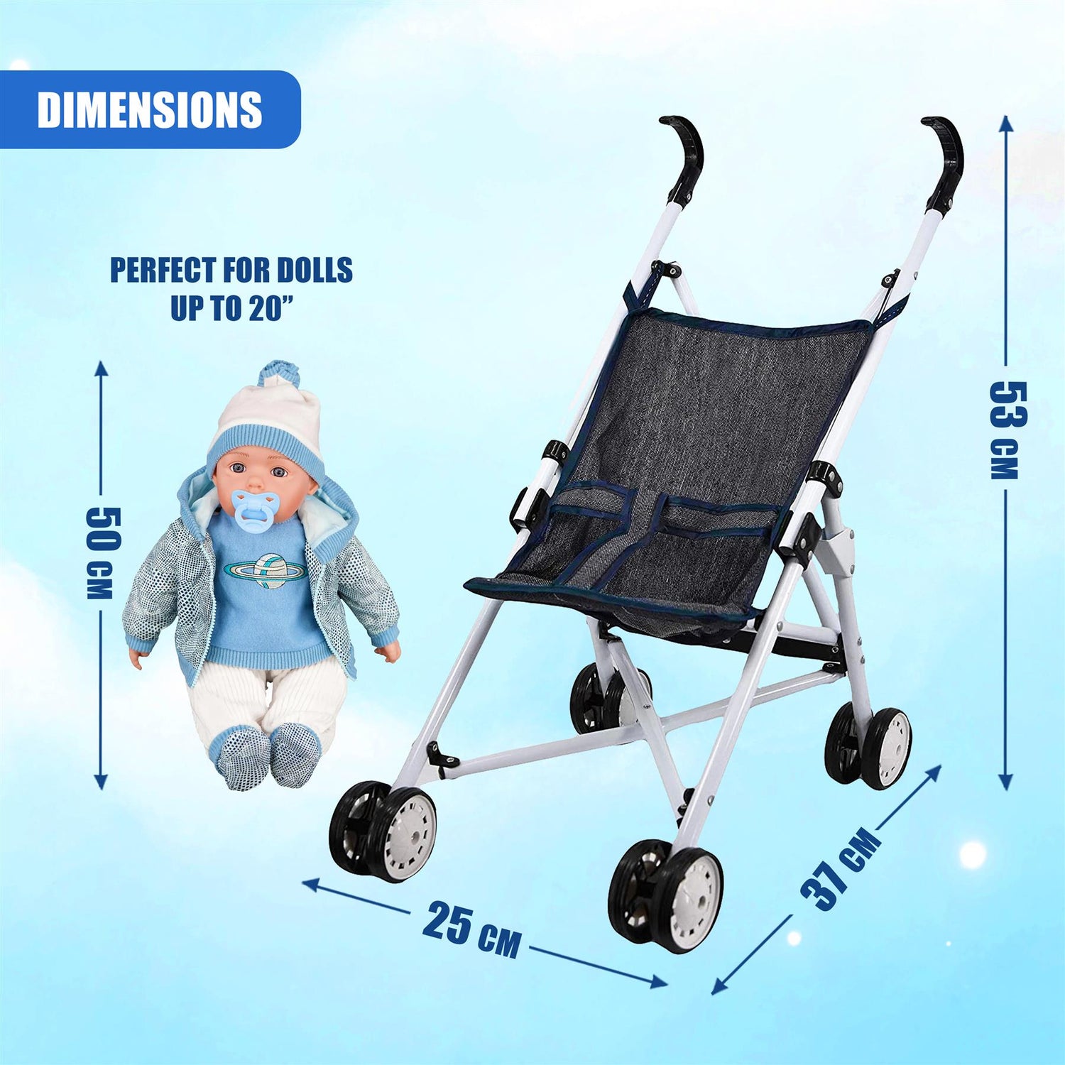 Black Baby Doll Foldable Stroller by BiBi Doll - UKBuyZone