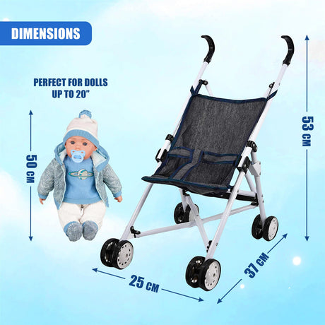 Black Baby Doll Foldable Stroller by BiBi Doll - UKBuyZone