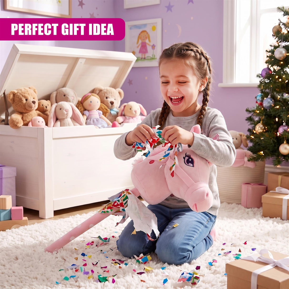 Unicorn Hobby Horse - Pink