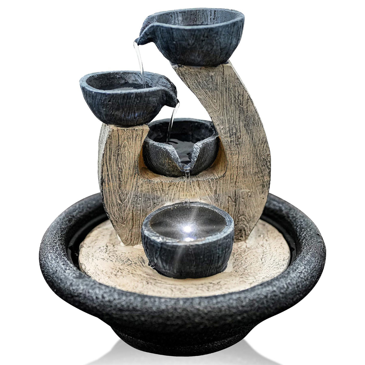 4 Bowls Water Feature Indoor With LED by GEEZY - UKBuyZone