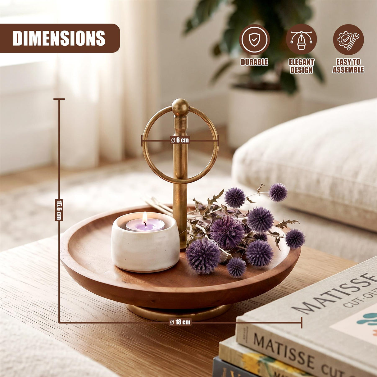 Acacia Wooden Display Stand, 18cm