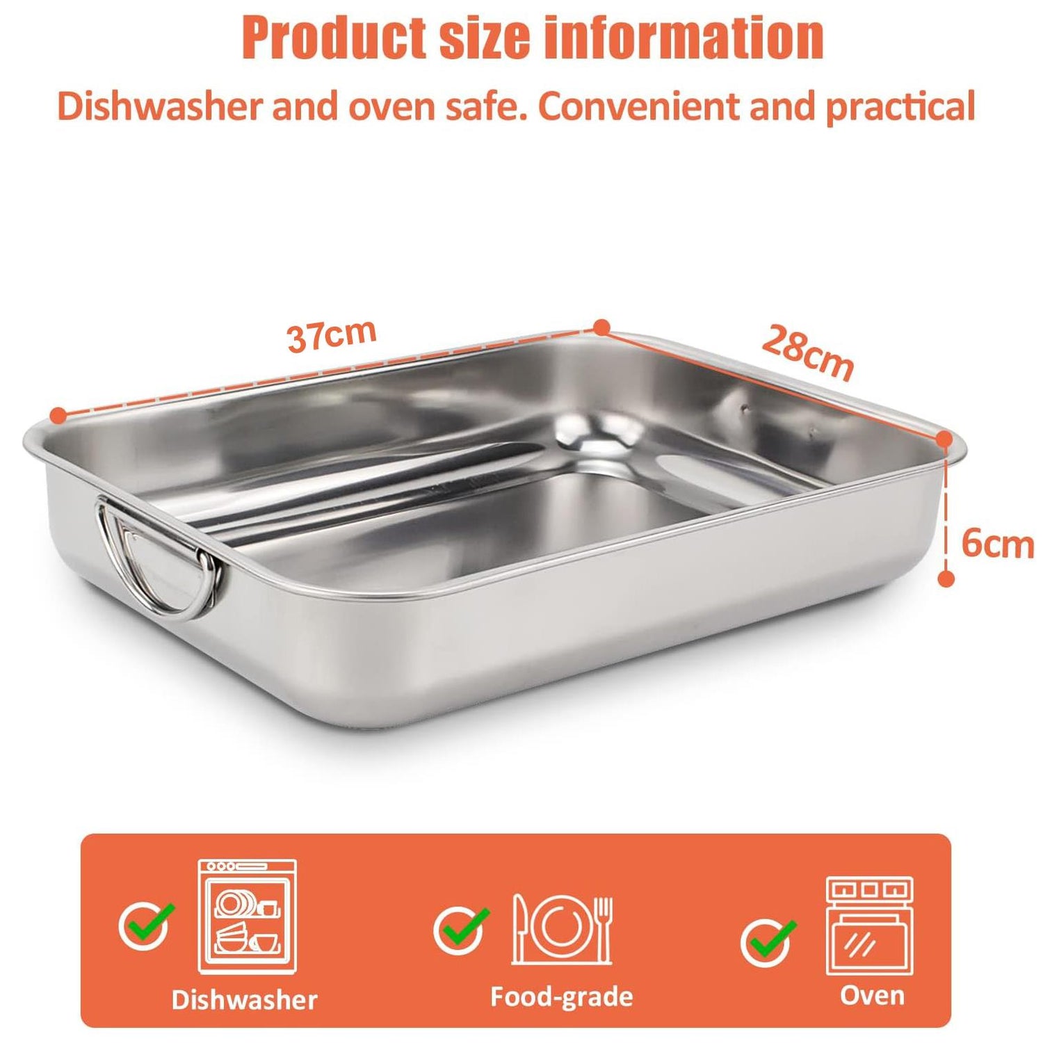 Stainless Steel Oven Roasting Tray by GEEZY - UKBuyZone