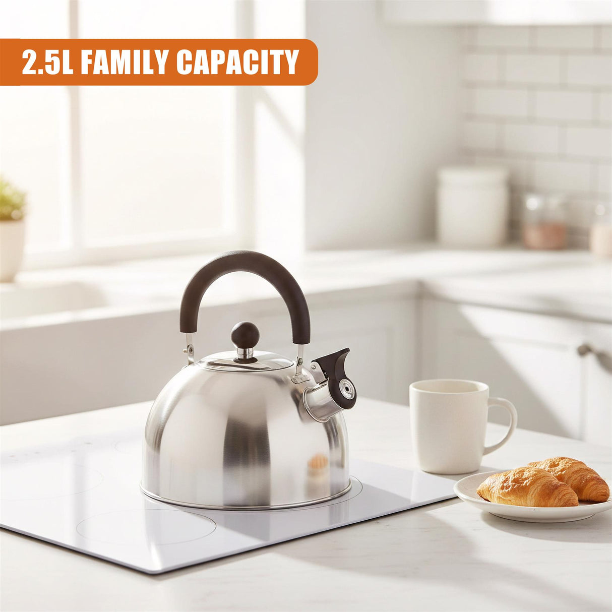 2.5 L Stainless Steel Whistling Camping Kettle