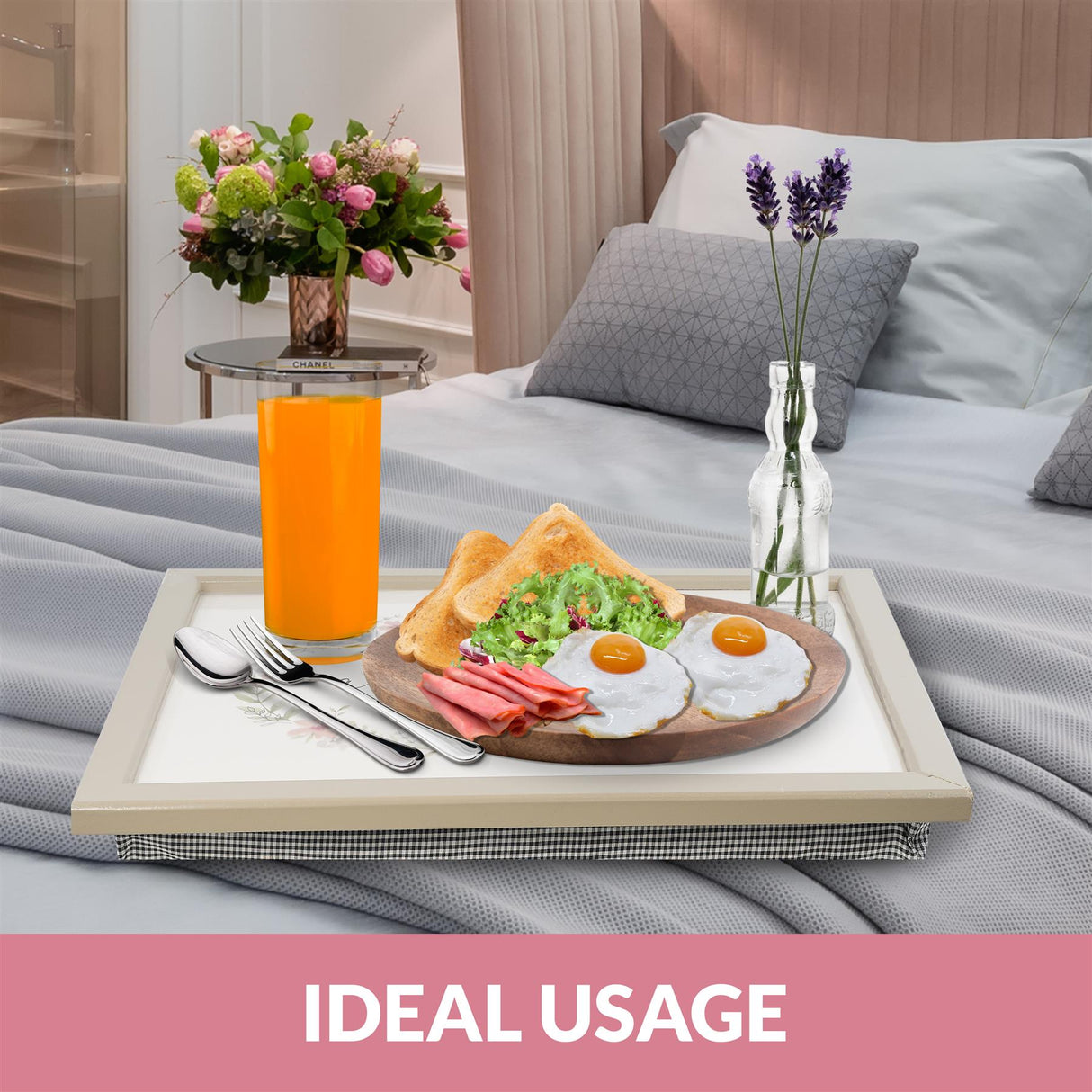 Live a Beautiful Life Lap Tray With Bean Bag Cushion by GEEZY - UKBuyZone