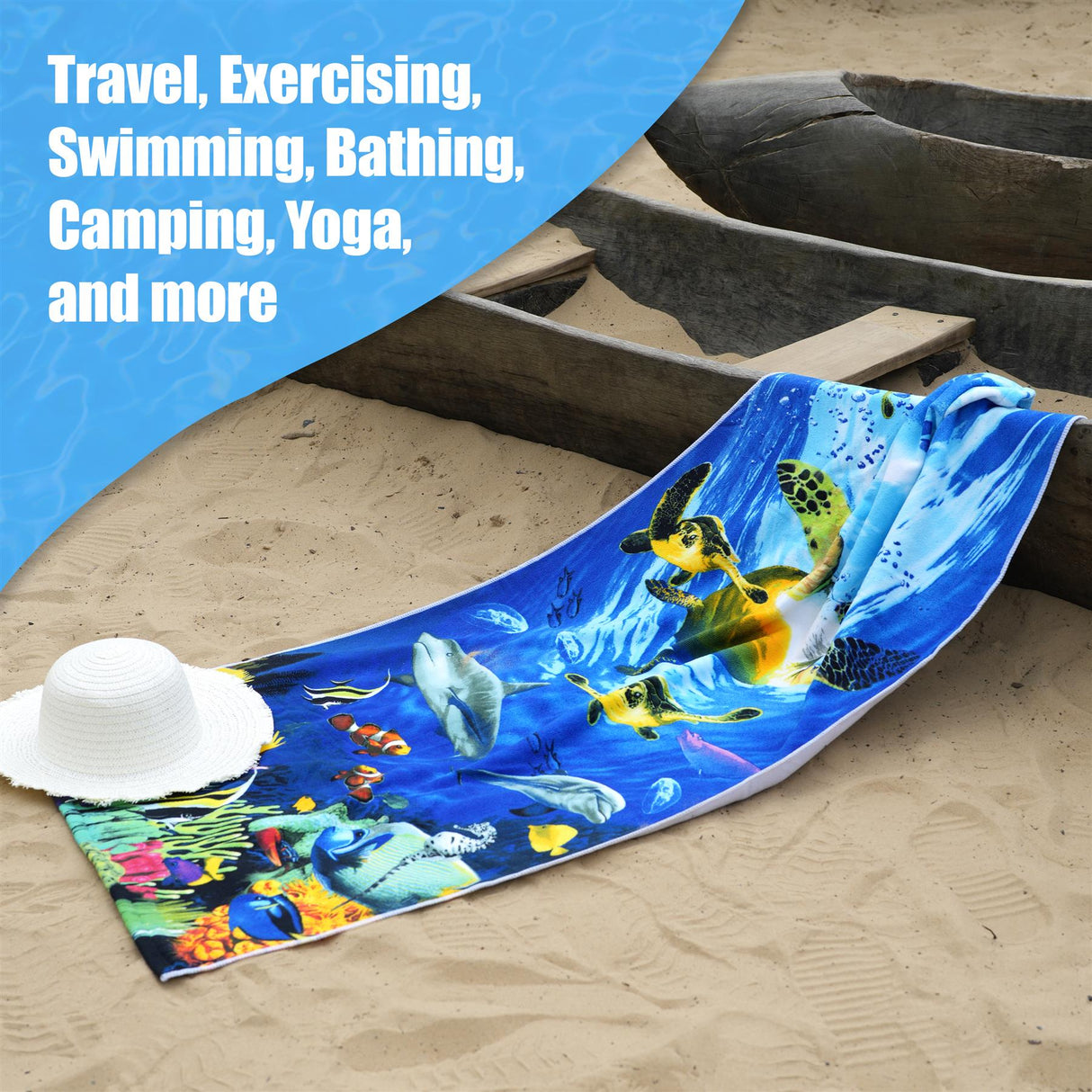 Ocean Turtles Design Large Towel by GEEZY - UKBuyZone