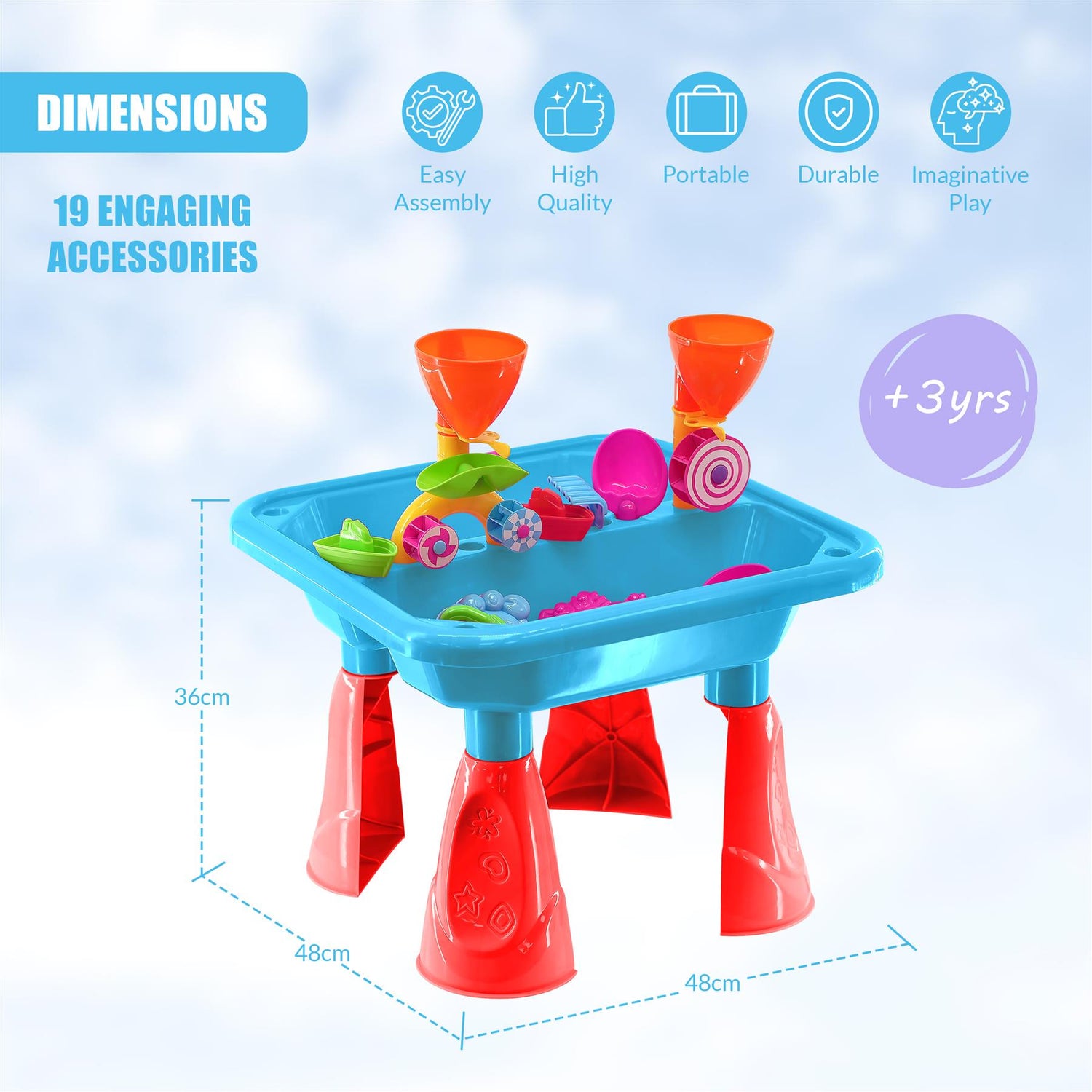 Blue Sand and Water Table Garden Sandpit Play Set by The Magic Toy Shop - UKBuyZone